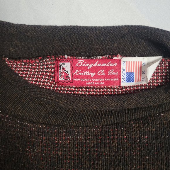 Binghamton Knitting Co. Vintage Brown Sweater (Size M) - Picture 3 of 5